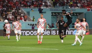 Soccer-Canada score their first goal in history of men’s World Cup